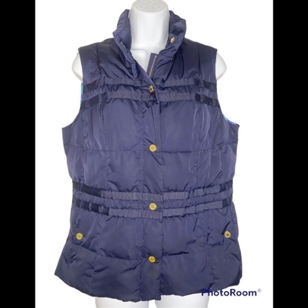 Lilly Pulitzer Navy Vest, Sz Med, PERFECT Cond